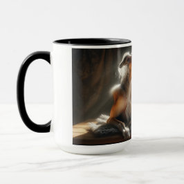 Hond en kat samen zonnebaden. mok