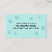 Hond en Kat Schattige Pet Sitting Funny Dierenvrie Visitekaartje (Achterkant)