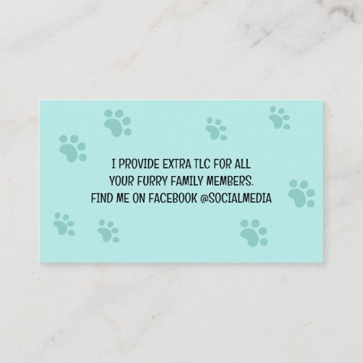 Hond en Kat Schattige Pet Sitting Funny Dierenvrie Visitekaartje (Achterkant)