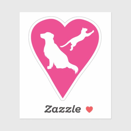 Hond en kat sticker (Vel)