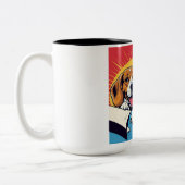 Hond en kat | Twee vrienden Tweekleurige Koffiemok (Links)