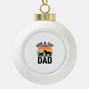 Hond en Kat Vader Vintage Huisdier Liefhebber Shir Keramische Bal Ornament