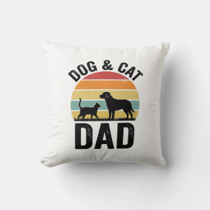 Hond en Kat Vader Vintage Huisdier Liefhebber Shir Kussen