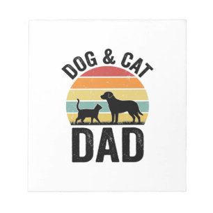 Hond en Kat Vader Vintage Huisdier Liefhebber Shir Notitieblok