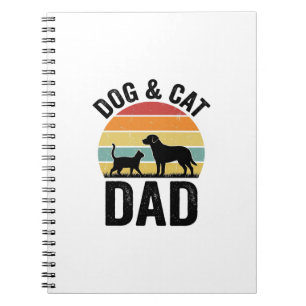 Hond en Kat Vader Vintage Huisdier Liefhebber Shir Notitieboek