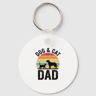 Hond en Kat Vader Vintage Huisdier Liefhebber Shir Sleutelhanger