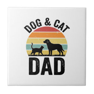 Hond en Kat Vader Vintage Huisdier Liefhebber Shir Tegeltje