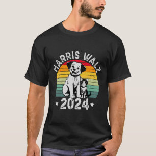 Hond en Kat Vintage Kamala Harris Tim W 2024 Verki T-shirt