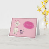 Hond en Kat zeggen "Merci!" Kaart (Gele Bloem)