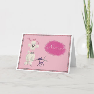 Hond en Kat zeggen "Merci!" Kaart