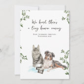 Hond en Kat Zwangerschapsaankondiging Aankondiging (Voorkant)