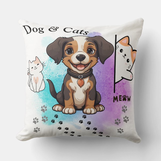 Hond en katten kussen (Voorkant)