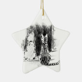 Hond- en kattenblik in het raam, Pet Sympathie Keramisch Ornament (Rechts)