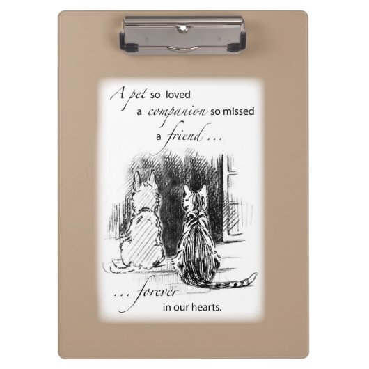 Hond- en kattenblik in het raam, Pet Sympathie Klembord (Voorkant)