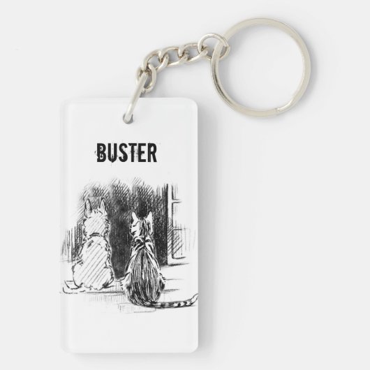 Hond- en kattenblik in het raam, Pet Sympathie Sleutelhanger (achterkant)