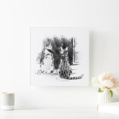 Hond- en kattenblik in het raam, Pet Sympathie Vierkante Klok (Huis)