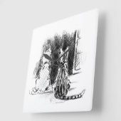 Hond- en kattenblik in het raam, Pet Sympathie Vierkante Klok (Hoek)