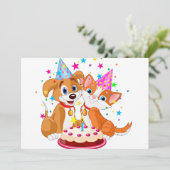 Hond- en kattenfeestdag kaart (Staand voorkant)