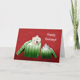 Hond- en kattenKerstmis Feestdagen Kaart