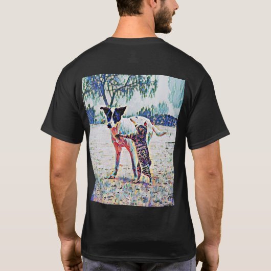 Hond- en kattenkunst T-shirt (Achterkant)