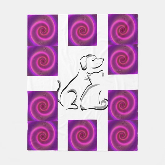 Hond- en kattenliefdesdededededededeken. fleece deken (Voorkant)
