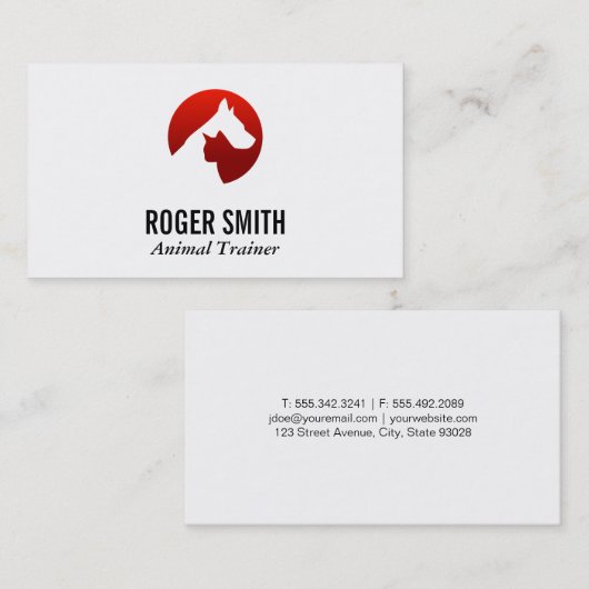 Hond- en kattentrainer visitekaartje (Voorkant / Achterkant)