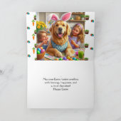 Hond en Kinderen kleuren paaseieren Feestdagen Kaart (Binnen)