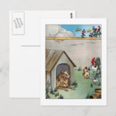  hond en kippen briefkaart (Voorkant / Achterkant)