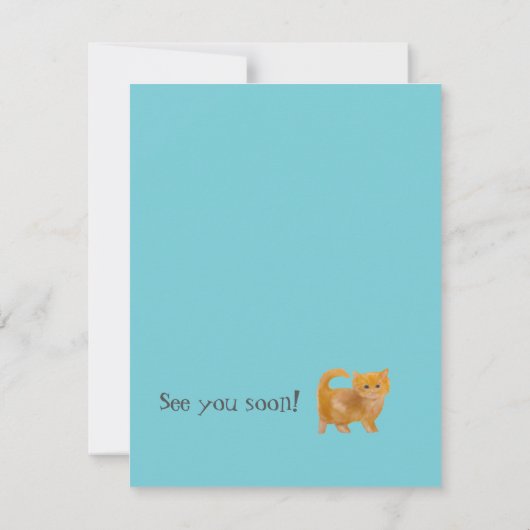 Hond en Kittens, uitnodiging voor een verjaardagsf (Achterkant)