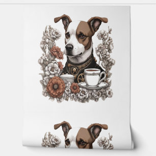 Hond en koffie behang
