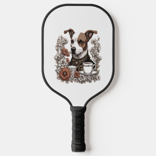 Hond en koffie pickleball paddle (Voorkant)
