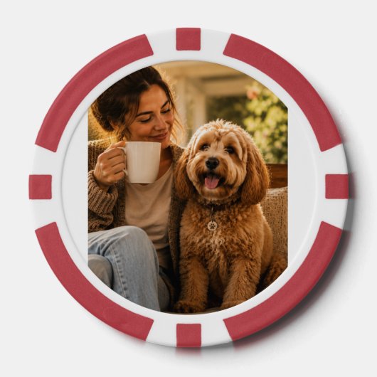 Hond en koffie poker chips (Voorkant)