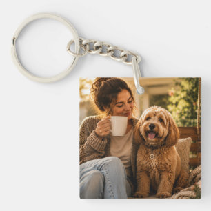 Hond en koffie sleutelhanger