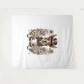 Hond en koffie wandkleed (Voorkant (horizontaal))