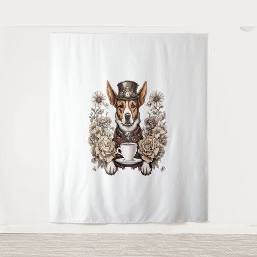 Hond en koffie wandkleed (Voorkant)