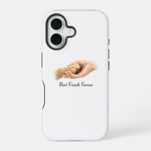 Hond en Menselijke Hand Phonehoes – Beste Vrienden iPhone 16 Hoesje