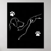 Hond en mensen slaan hand hond vriendschap vuist b poster (Voorkant)
