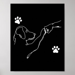 Hond en mensen slaan hand hond vriendschap vuist b poster
