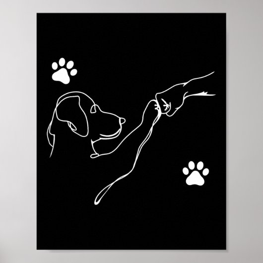 Hond en mensen slaan hand hond vriendschap vuist b poster (Voorkant)
