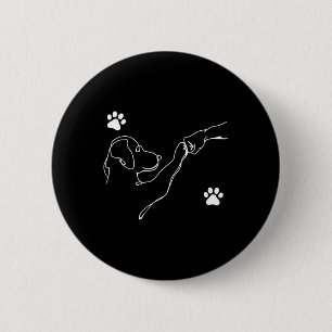 Hond en mensen slaan hand hond vriendschap vuist b ronde button 5,7 cm