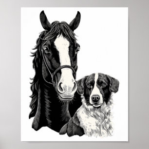 Hond en Paardenliefhebber Paardrijden Ruitersport  Poster