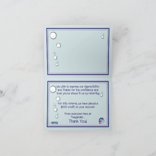 Hond en Pet Groomer Referral - Doggie Bubble Bath Bedankkaart (Binnen)