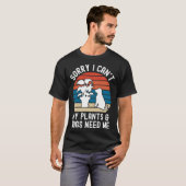 Hond en Plant Retro Gardener T-shirt (Voorkant volledig)