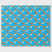 Hond- en regenbooggraffiti cadeaupapier (Vlak)