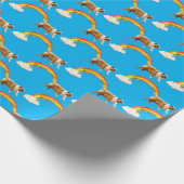 Hond- en regenbooggraffiti cadeaupapier (Hoek)