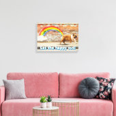 Hond- en regenbooggraffiti canvas afdruk (Insitu (Woonkamer))