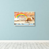 Hond- en regenbooggraffiti canvas afdruk (Insitu (Houten vloer))