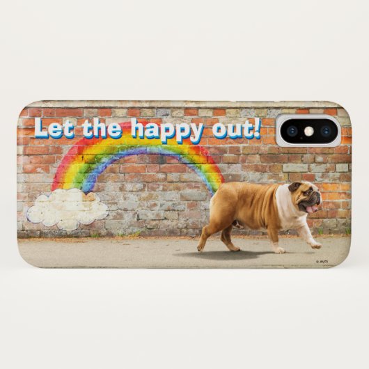 Hond- en regenbooggraffiti Case-Mate iPhone case (Achterkant (horizontaal))