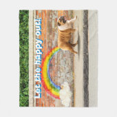 Hond- en regenbooggraffiti fleece deken (Voorkant)