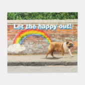 Hond- en regenbooggraffiti fleece deken (Voorkant (Horizontaal))